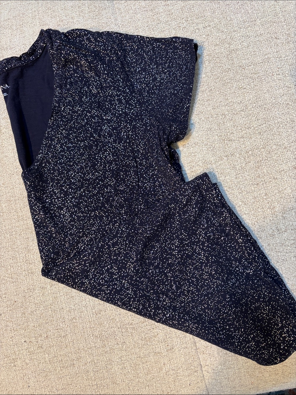 Merona Navy Short Sleeve Tee with White Speckle Trim